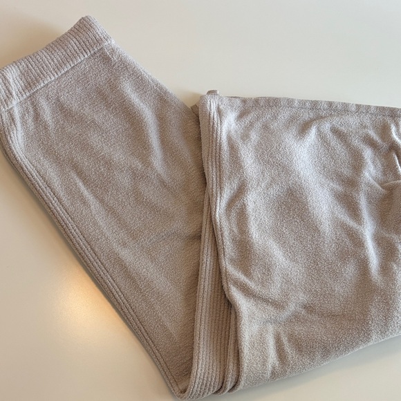 Barefoot Dreams | CozyChic Lite Tan Knit Wide Leg Pants - Picture 4 of 4